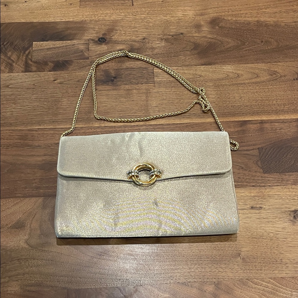 Rodo made in Italy Elegant Gold Chain Clutch